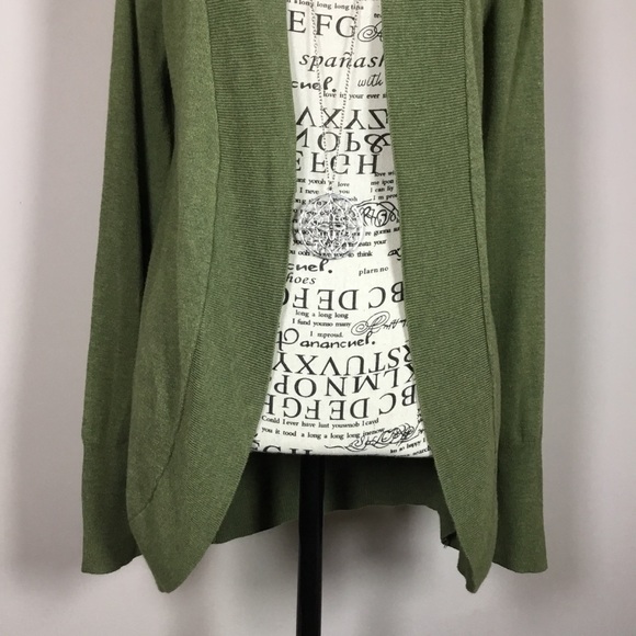 Mossy green open front long cardigan duster sz M fairycore fairy natural boho - Picture 3 of 8